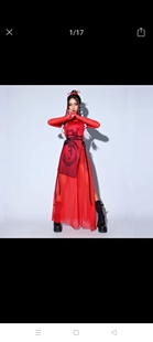 爵士舞女团表演服女套装中国风红色年会舞蹈2025新款打鼓服演出服