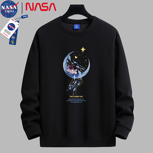 NASA联名重磅卫衣男加绒加厚保暖内衣服内搭打底衫 套头外套男潮牌