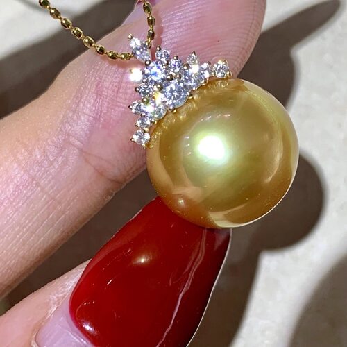 南洋金珍珠吊坠s925银冰雪女王款
