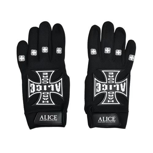 Alice hollywood十字架logo机车手套魔术贴调节  ASAP Rocky同款