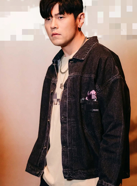 衣布社杰伦CHOU上海演唱会周边同款牛仔外套男女水洗牛仔夹克上衣