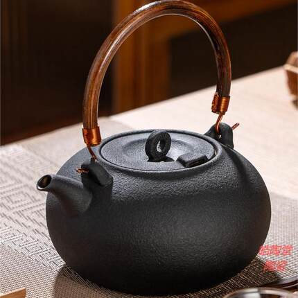 粗陶壶围炉煮茶壶陶瓷家用电陶壶泡茶壶户外明火炭烧煮水壶提梁壶