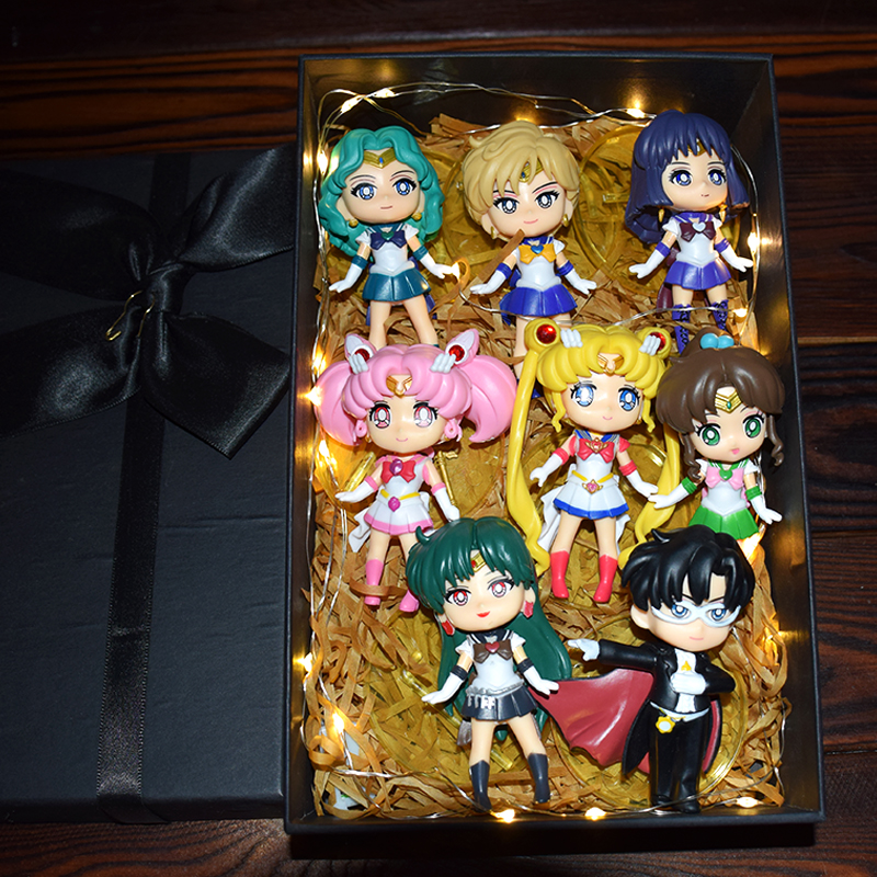 美少女战士全套8个手办摆件