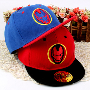 2018外贸新款 儿童帽子钢铁侠平沿嘻哈帽男女童百搭遮阳棒球帽