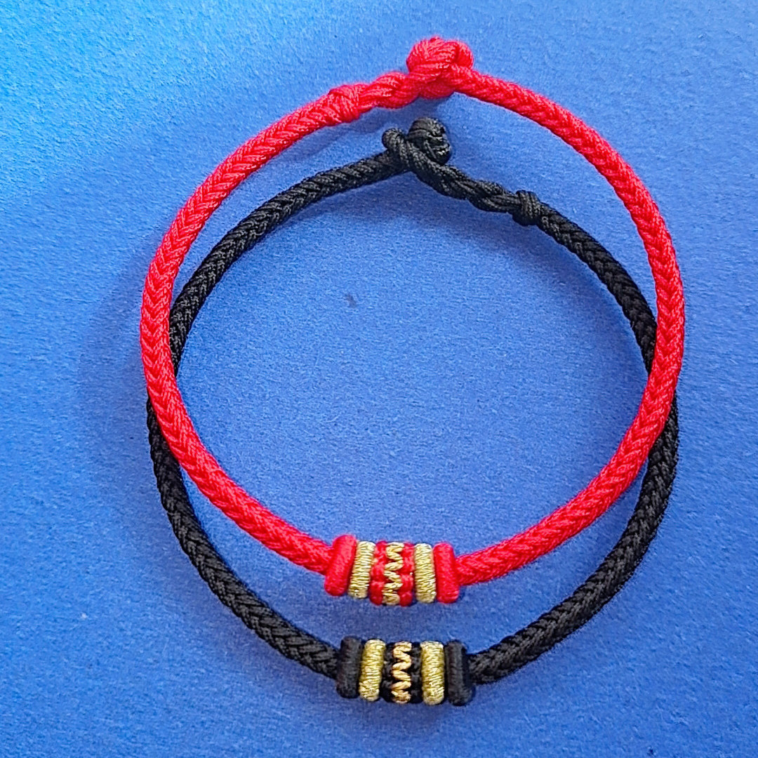 新年本命年四方结祈福红手绳手链女款情侣手工编织平安转运礼物