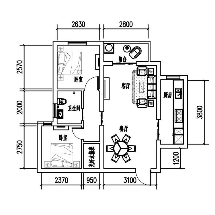 cad代画自建房平面图代做房屋施工图室内建筑家装设计