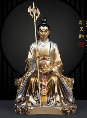 纯铜胡天豹胡天霸兄弟神像胡八太爷护法先家供奉佛像掐丝镶嵌摆件