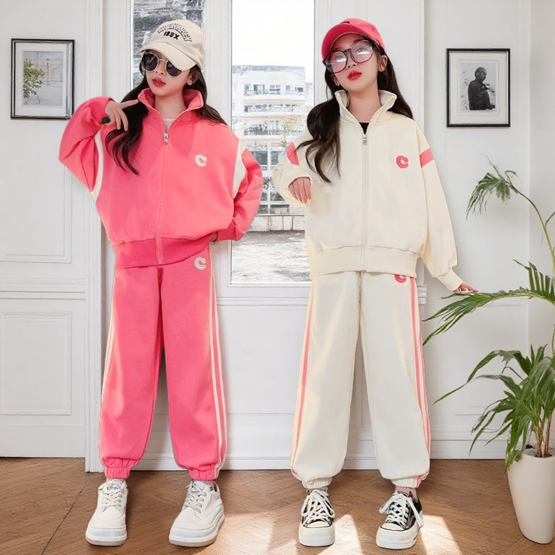 2025新款女童秋装韩版儿童衣服穿搭新款运动休闲套装今年卫衣外套