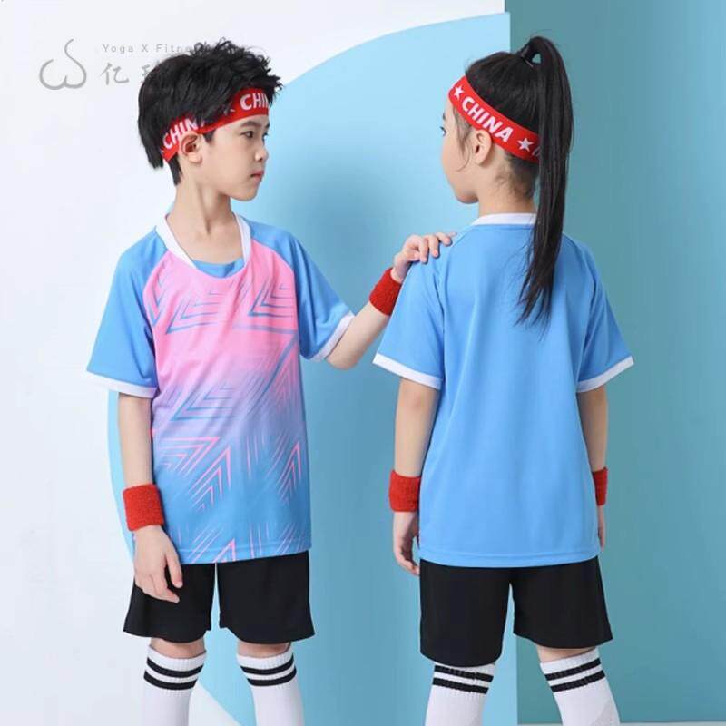 儿童足球服套装男童印制足球运动球衣小学生比赛训练队服短袖夏季