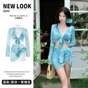 泳衣女2025新款 分体性感纯欲风保守遮肚显瘦小胸钢托聚拢度假温泉