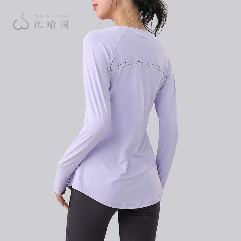 运动服中长款长袖女遮臀显瘦透气