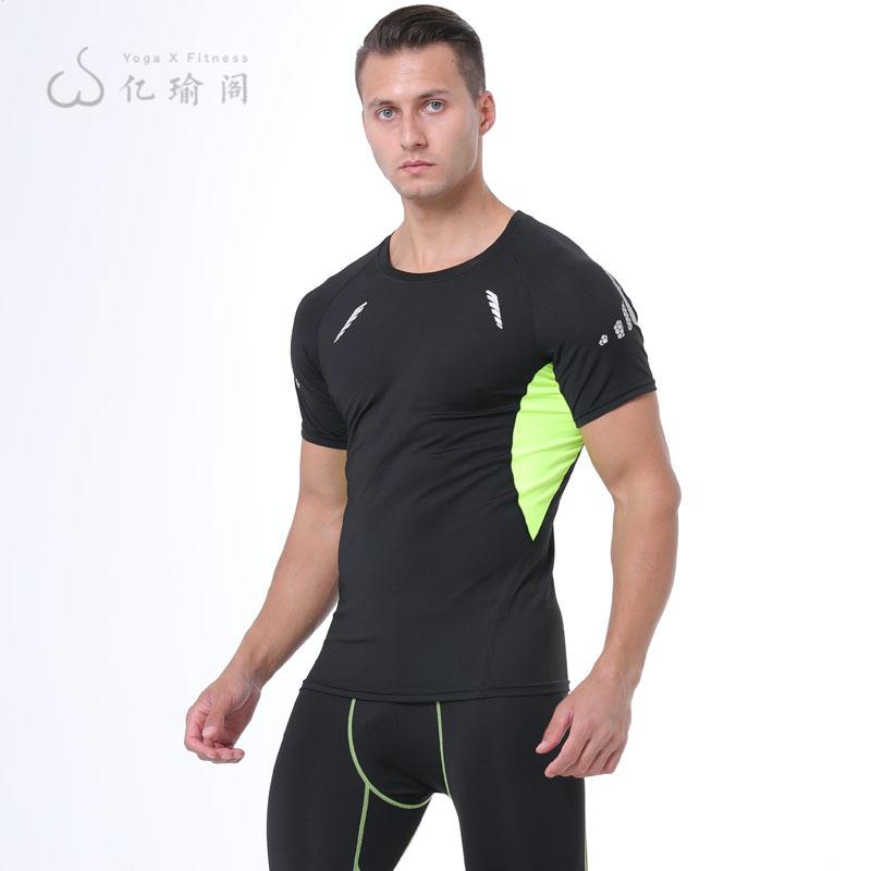 运动健身短袖男速干涤纶透气印花