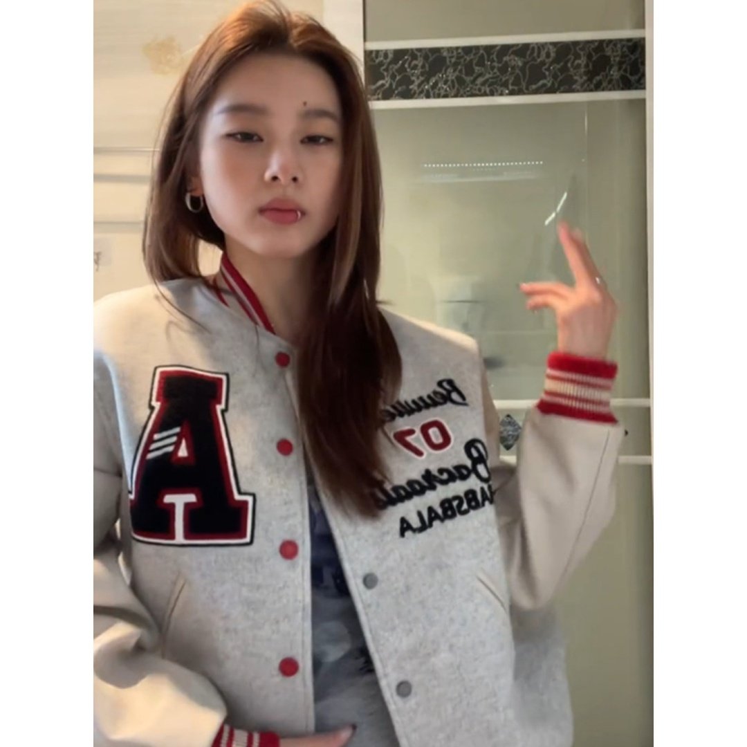 美式复古棒球棉服男女秋冬季宽松显瘦夹棉加厚慵懒风休闲夹克棉衣