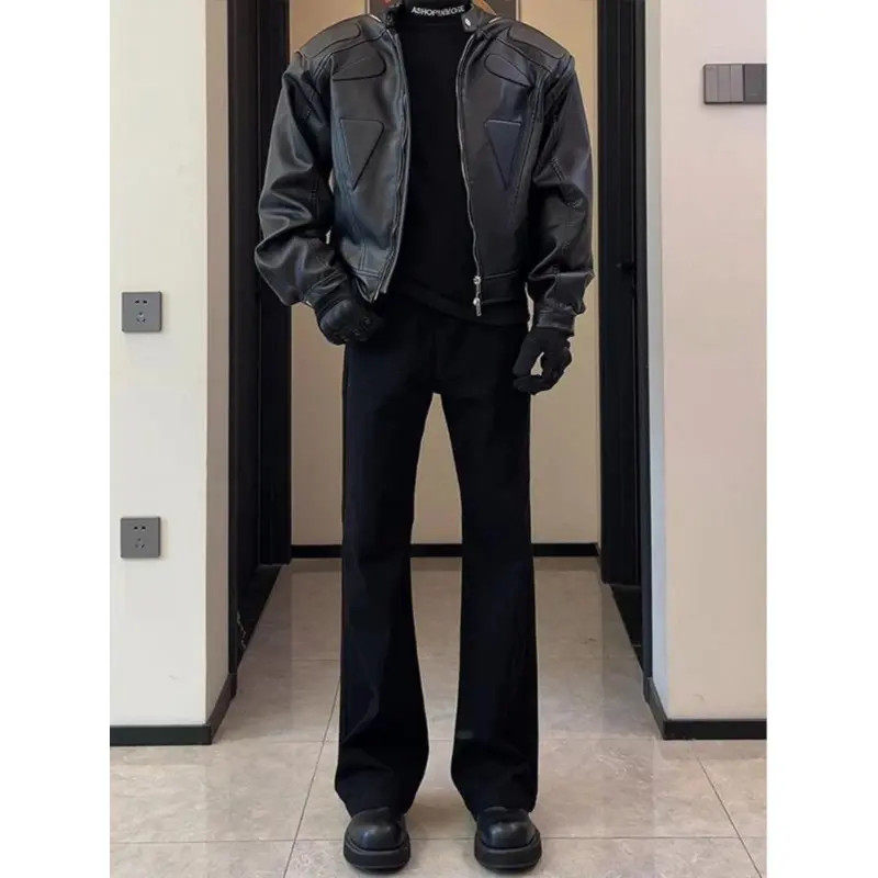 春季新品·曜石黑防静电垂感直筒微喇休闲西裤