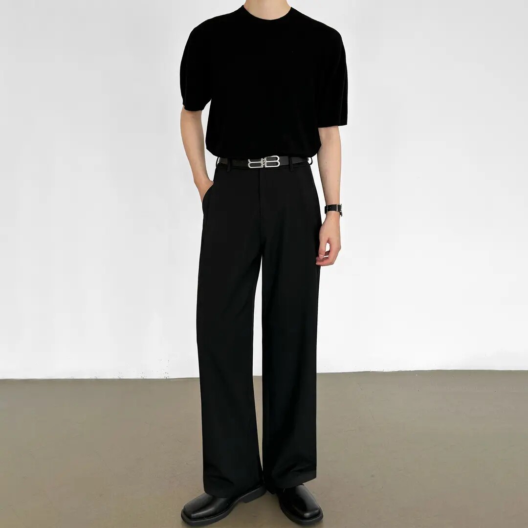 春季工艺直筒宽松西裤高品质色纺布不掉色休闲西裤四季