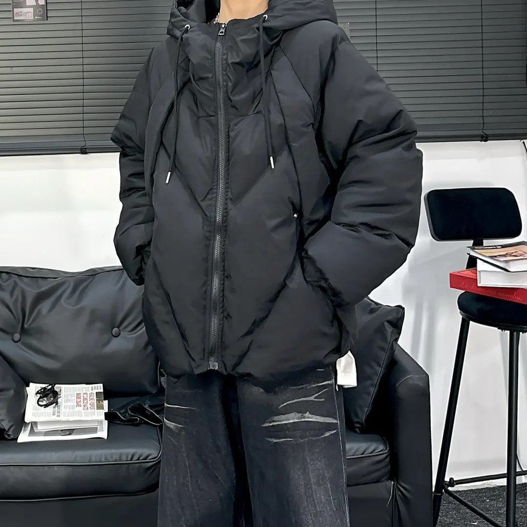 美式冬装纯色加厚棉服男女百搭宽松复古慵懒风休闲保暖棉衣外套潮