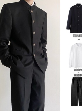 日本热血高校男子高中生DK制服黑诘襟立领中山装学兰学生校服班服