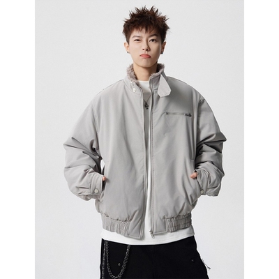 美式毛领哈灵顿棉服外套男女冬季保暖活页分割bomber短款夹克棉衣