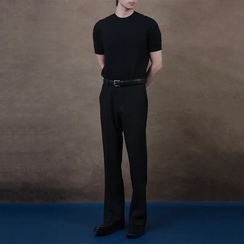 雅痞高定垂感微喇西装西裤休闲裤