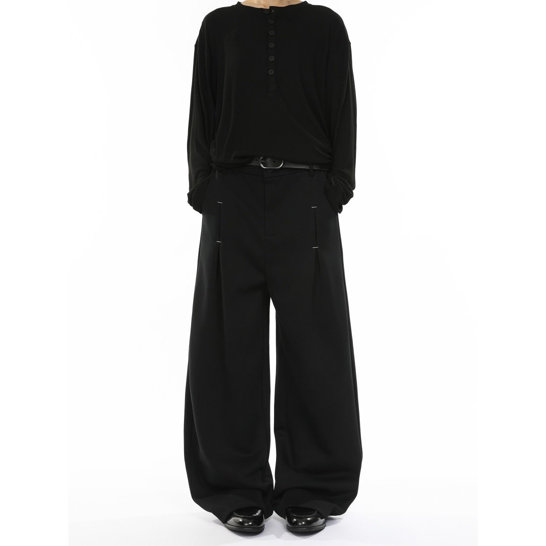 美式复古高级感黑色休闲裤子男女西装裤宽松阔腿痞帅直筒运动卫裤