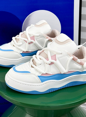 男鞋子潮鞋2025年新款低帮运动板鞋男生韩版白底小众设计面包鞋男