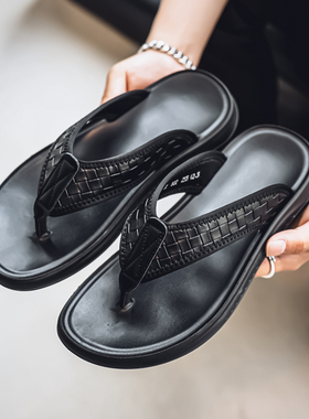 2025夏季新款男鞋子潮流拖鞋休闲百搭沙滩鞋外穿凉拖男士一字潮拖