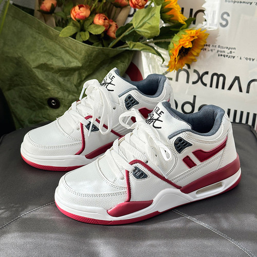 秋冬国潮气垫厚底增高男小白鞋