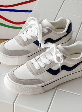 2025新款夏季透气男鞋子潮流百搭低帮帆布鞋男生厚底增高运动板鞋