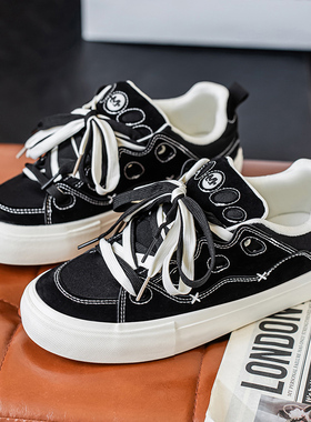 帆布鞋男夏季透气薄款百搭休闲板鞋男士软底跑步轻便黑色运动潮鞋