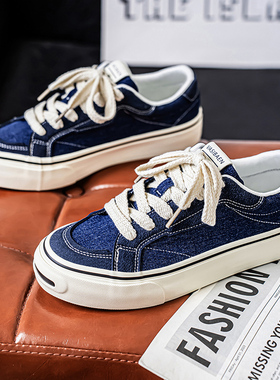 开口笑帆布鞋男款夏季日系潮流百搭休闲学生滑板鞋ins爆款潮鞋子