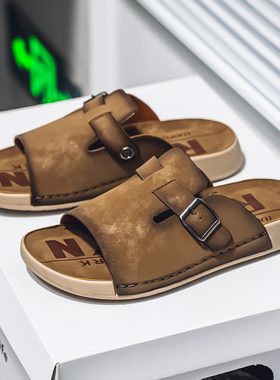 勃肯拖鞋男潮外穿夏季2025新款青少年办公室休闲时尚沙滩耐磨防滑