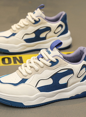 ins小红书推荐潮牌熊猫板鞋2025春粗鞋带真皮休闲鞋拼色青年男鞋