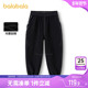 巴拉巴拉男童加绒裤 儿童黑色潮 童装 子中大童宝宝街舞运动裤 秋冬款