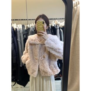 hers连帽保暖皮毛一体外套女92697 一勺甜 孤品清仓