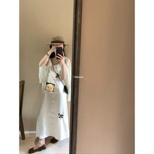 9293光感吊带连衣裙女花朵刺绣吊带长裙 METWO 孤品清仓