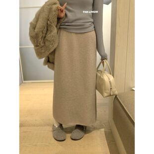 柠檬 LIMON 遮肉好穿针织高腰半身裙9370 孤品清仓