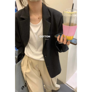 休闲大牌西服潮08209 METWO炭灰色西装 孤品清仓