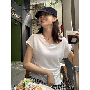 捏褶设计U领tee软糯显瘦T恤短袖 METWO 8274 孤品清仓