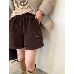 hers复古百搭灯芯绒休闲短裤 一勺甜 92431 孤品清仓