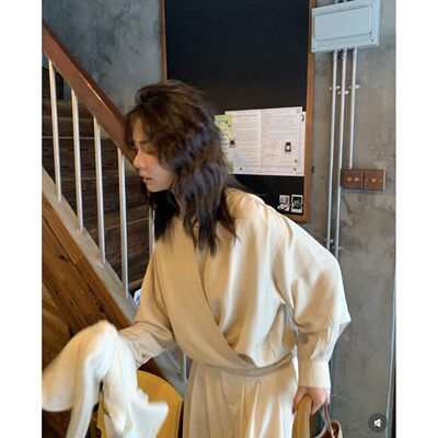 【孤品清仓】一勺甜 hers大气围裹绑带设计小衫女显瘦衬衫92125