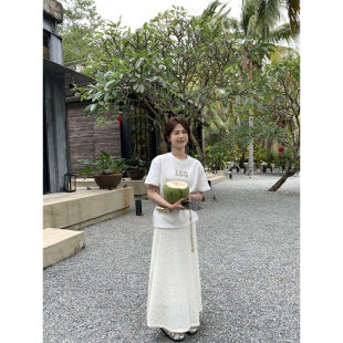 METWO光感拼接蕾丝半裙包臀鱼尾一步裙08012 孤品清仓