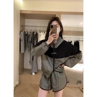 METWO冲锋衣防晒撞色休闲连帽外套两件套8190 孤品清仓