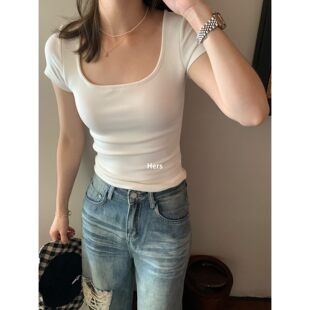 带胸垫U领短袖 hers瘦瘦Tee METWO 20797 孤品清仓