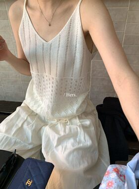 【孤品清仓】【Hers】淡人感镂空吊带背心女08166