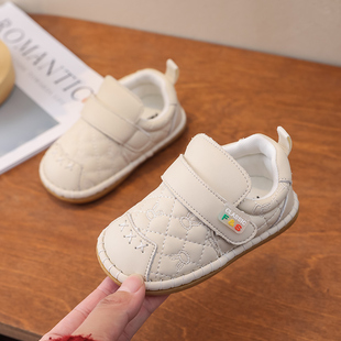 春秋新款婴儿学步鞋软底宝宝鞋子男童0-1-3岁防滑轻便单鞋女手工