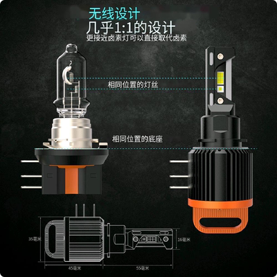 汽车led大灯H15专用大众途安高尔夫奔驰博瑞嘉旅奥迪锐界远光灯泡