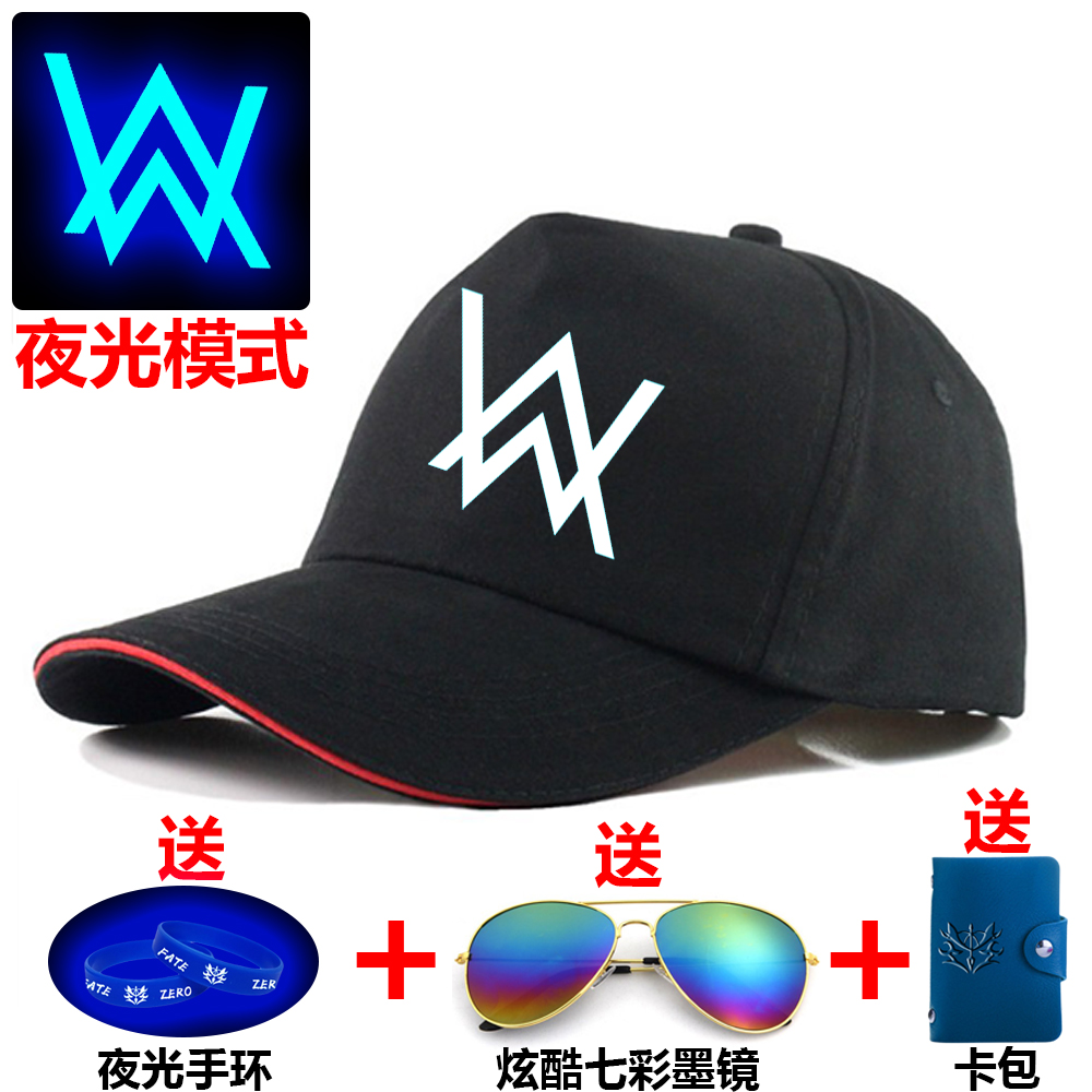 艾伦沃克韩版黑色棒球帽