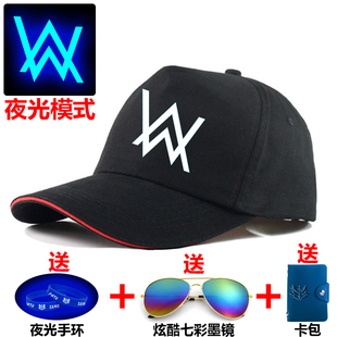 Alan 潮人鸭舌帽黑色帽Faded电音棒球帽 Walker艾伦沃克帽子男韩版
