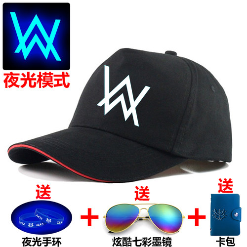 艾伦沃克韩版黑色棒球帽