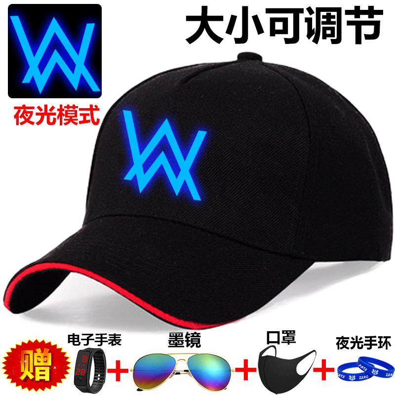 2026年新款AlanWalker夜光艾伦沃克帽子男女春夏季防晒遮阳鸭舌帽
